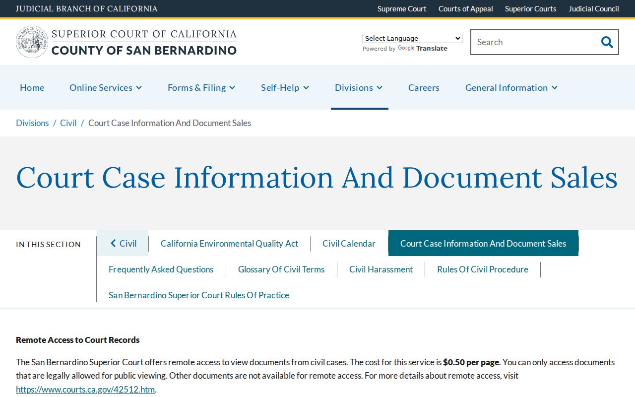 Chino people search San Bernardino Superior Court case information