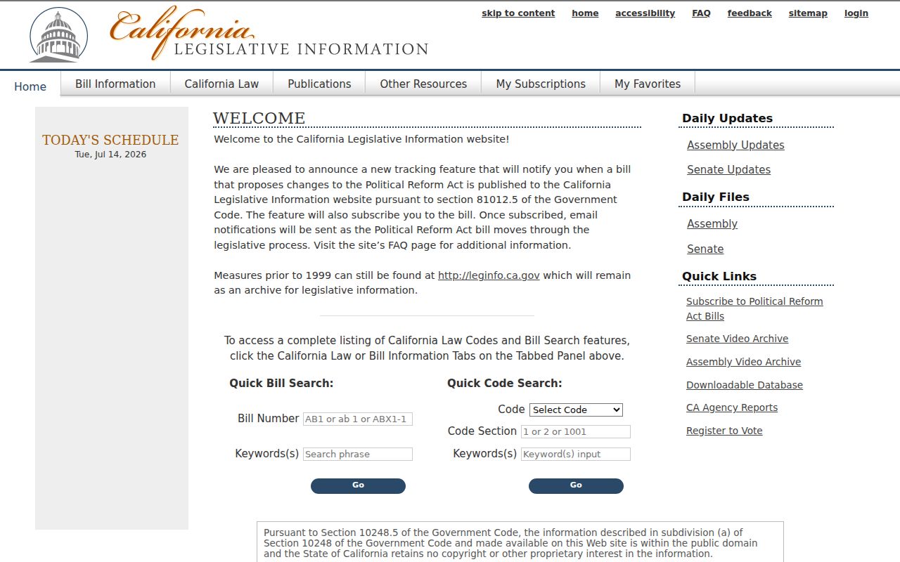 Chino voter registration records source from official California legislative code lookup
